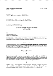 Ugovor dolžnika zoper sklep o izvršbi zaradi zastaranja - S tem obrazcem dolžnik poda ugovor zoper sklep o izvršbi, ker je izterjevana terjatev zastarala. Zastaranje terjatve začne teči prvi dan po dnevu, ko je upnik imel pravico terjati njeno izpolnitev. Terjatev zastara, ko poteče predpisani rok za njeno sodno uveljavitev (zastaralni rok). Zastaranje terjatev in zastaralne roke ureja Obligacijski zakonik v členih od 335 do 370.

Pomembno: dolžnik se mora na zastaranje izrecno sklicevati, sicer se sodišče na zastaranje ne sme ozirati.

Ugovor je potrebno vložiti v roku 8 dni od prejema sklepa o izvršbi.