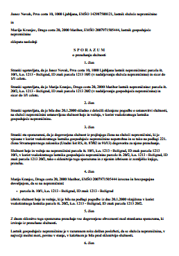 Sporazum o prenehanju stvarne služnosti