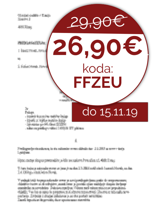 Predlog za sporazumno razvezo zakonske zveze (ločitev)