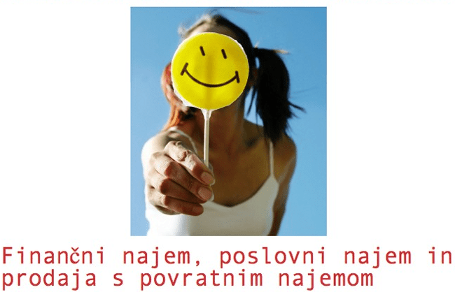 Finančni najem, poslovni najem in prodaja s povratnim najemom